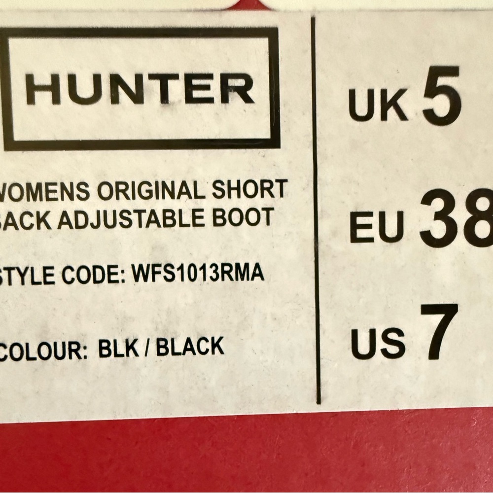 Hunter Original Short Rain Boots – Black – NEW w Tags and Box - Picture 5 of 5